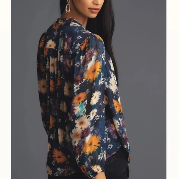 Anthropologie The Estela Sheer Printed Blouse - Picture 2 of 2